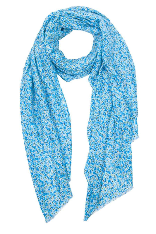 Blue Small Floral Lightweight Scarf