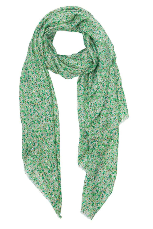 Green Small Floral Lightweight Scarf