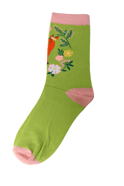 Green & Pink Deer Women's Socks