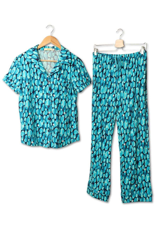 Turquoise Star and Camouflage Pyjamas