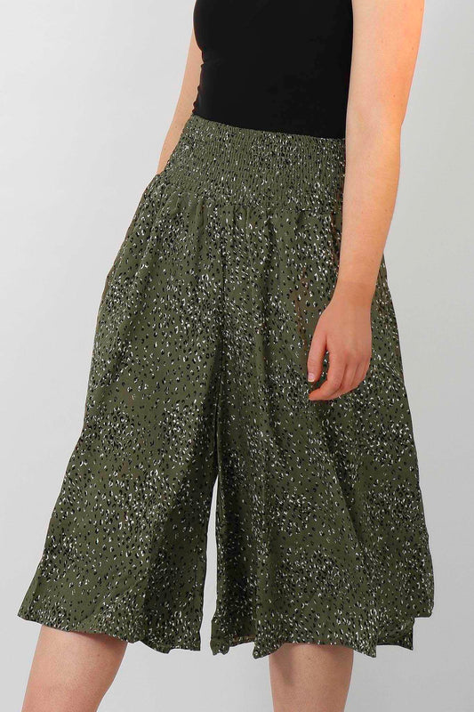 Speckled Animal Print Culottes
