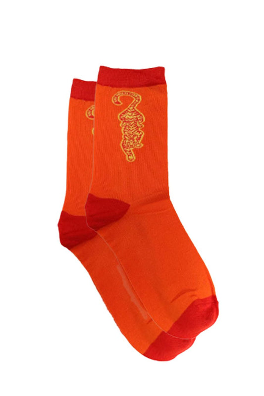 Orange & Red Tiger Women's Socks - Allison's Boutique