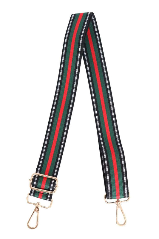 Black, Green & Red Stripes Bag Strap