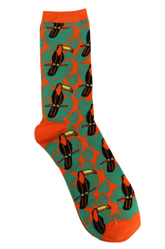 Green & Orange Toucan Men's Socks - Allison's Boutique