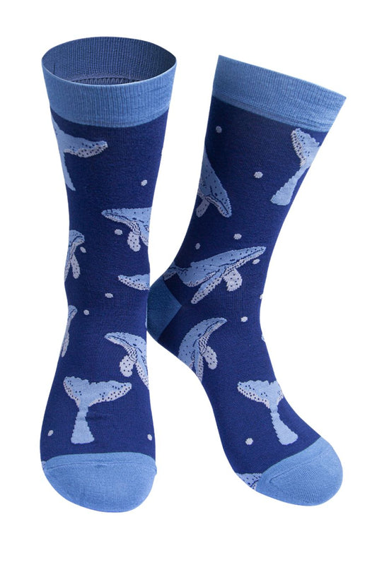 Mens Bamboo Socks Blue Whale Animal Socks - Allison's Boutique